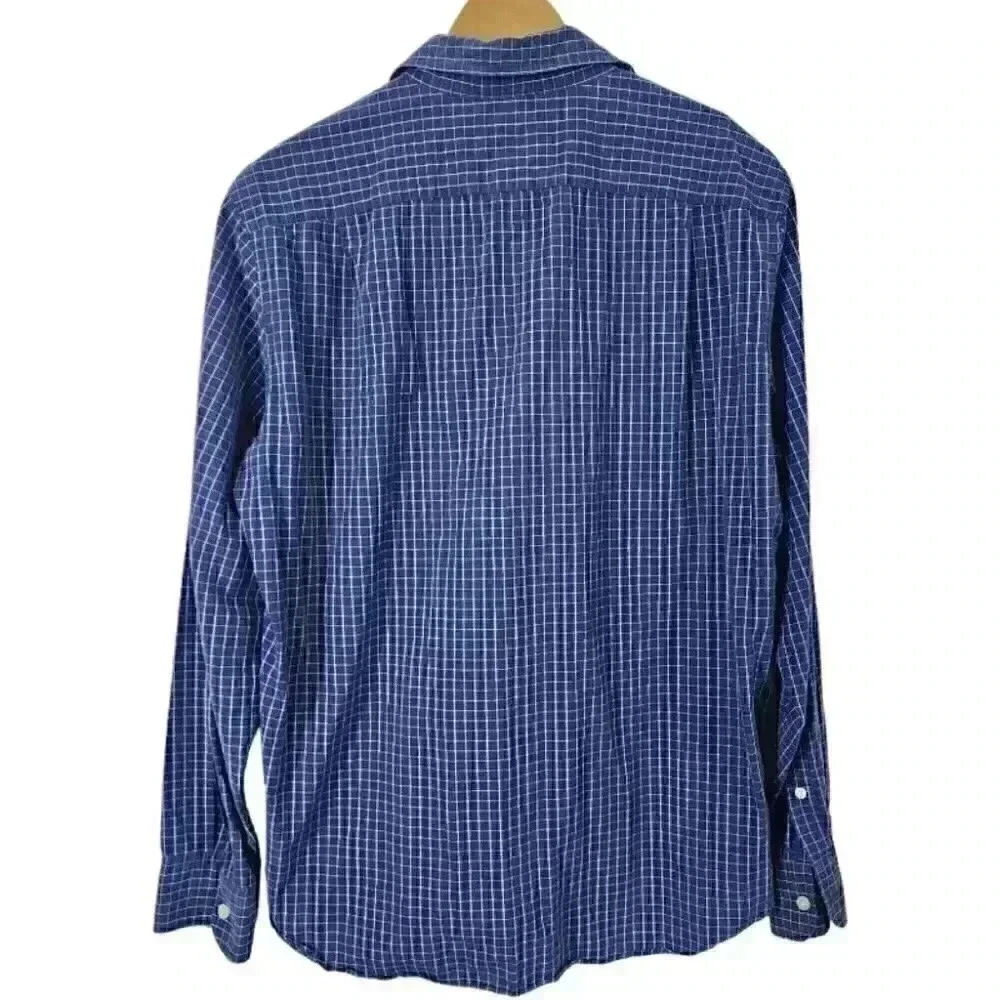 💥   cotton Tailored Fit Checkered Button Down Casual Men's Shirt L